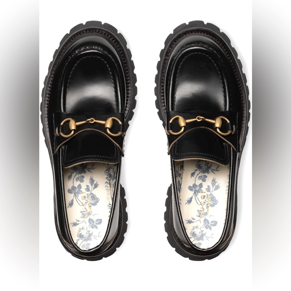 Authentic Gucci Leather Lug Sole Loafer